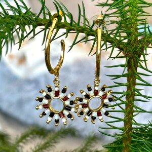 Sonoma Gold Brown Black Hoop Earrings